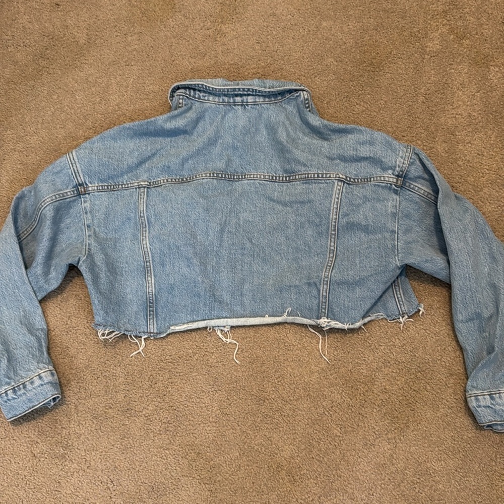 Topshop Moto Cropped Denim Jacket - Picture 4 of 5